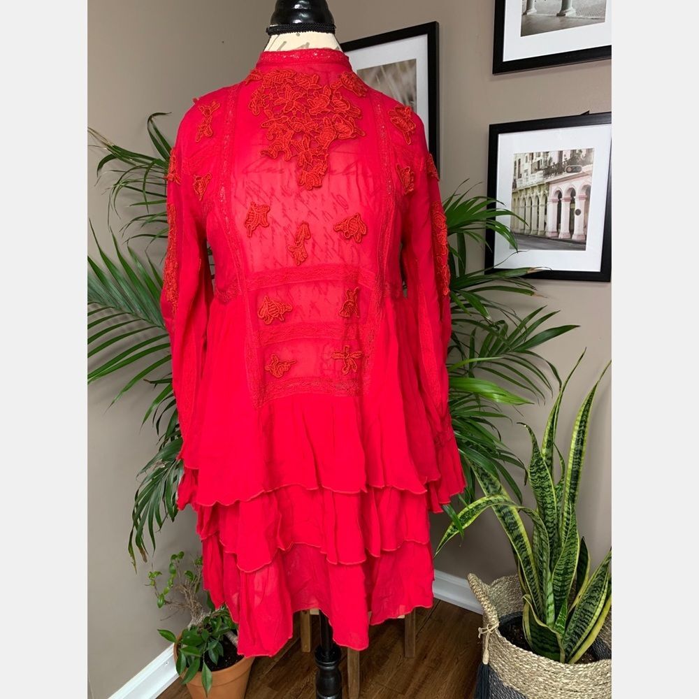 Free People Fondant Mini Raspberry Dress - Picture 4 of 6